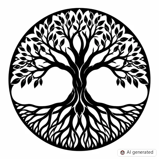 Tree of life tattoo design in Blackwork style