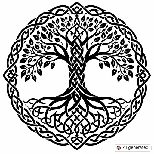 Disegno di tatuaggio Albero della vita in stile Celtico