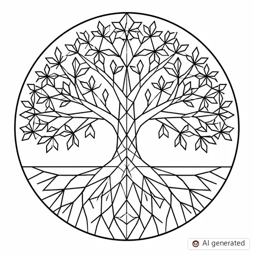 Tree of life tattoo design in Geometric style
