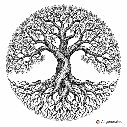 Tree of life tattoo design in Illustrative style