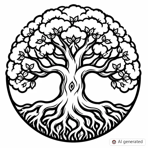 Tree of life tattoo design in New School style
