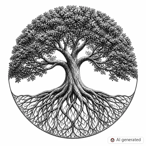 Tree of life tattoo design in Realism style
