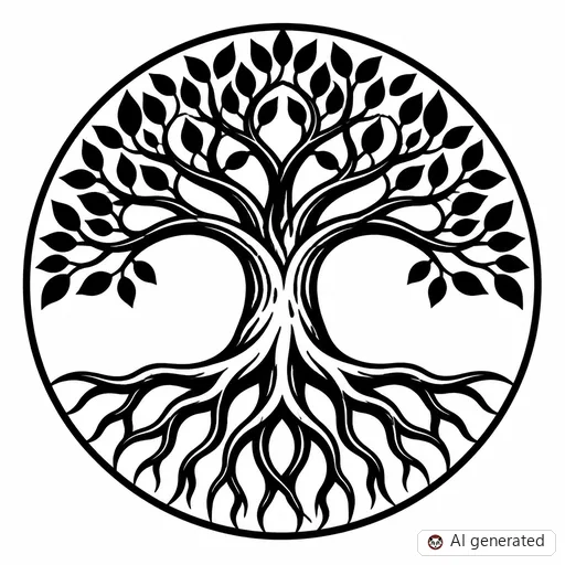 Tree of life tattoo design in Traditional style
