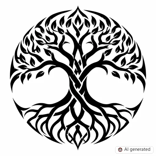 Tree of life tattoo design in Tribal style