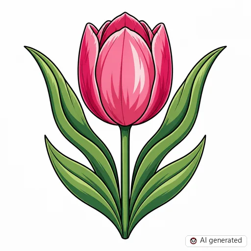 Tulpe-Tattoo-Entwurf im Stil Anime