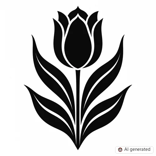 Tulip tattoo design in Blackwork style