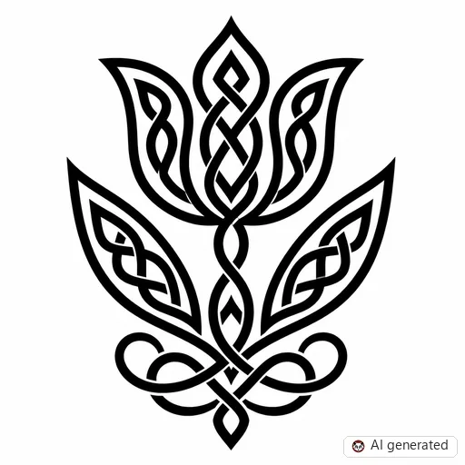 Disegno di tatuaggio Tulipano in stile Celtico