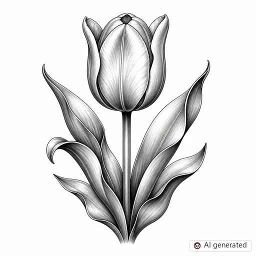 Tulpe-Tattoo-Entwurf im Stil Chicano
