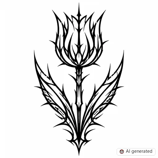 Tulip tattoo design in Cybersigilism style