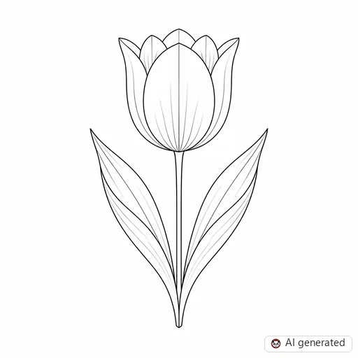 Tulip tattoo design in Fine-Line style