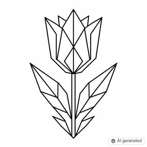Tulip tattoo design in Geometric style
