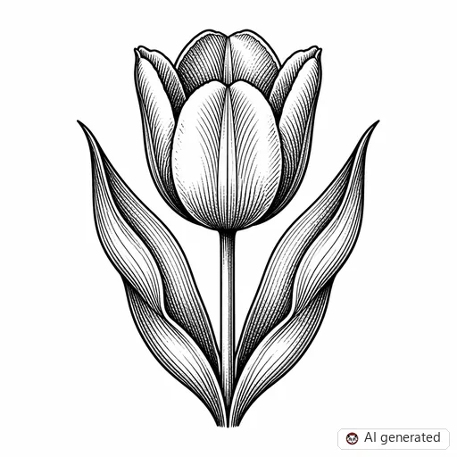 Tulip tattoo design in Illustrative style