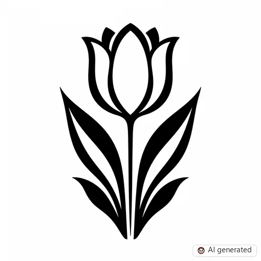 Tulpe-Tattoo-Entwurf im Stil Negative Space