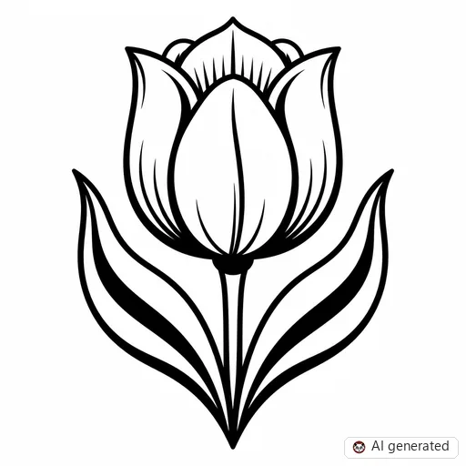 Tulip tattoo design in New School style