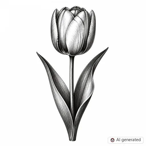 Tulip tattoo design in Realism style