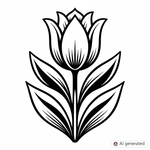 Tulip tattoo design in Traditional style