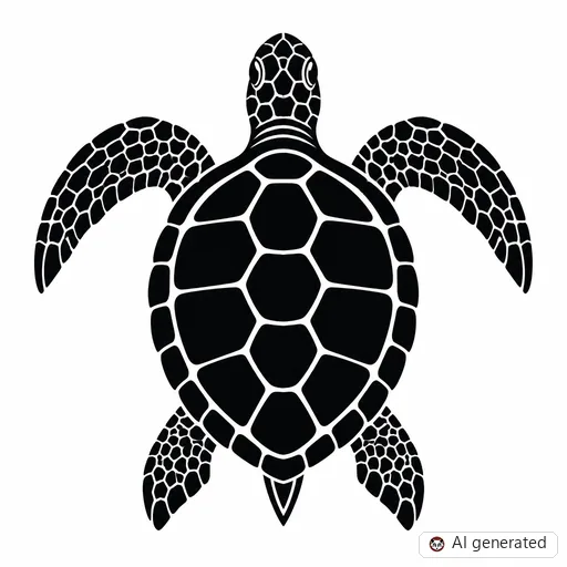 Turtle tattoo design in Blackwork style
