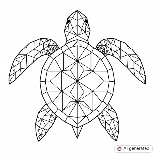 Turtle tattoo design in Geometric style
