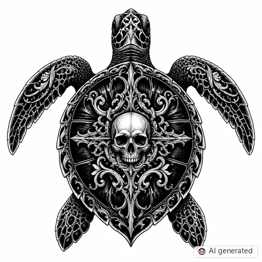 Disegno di tatuaggio Tartaruga in stile Gothic