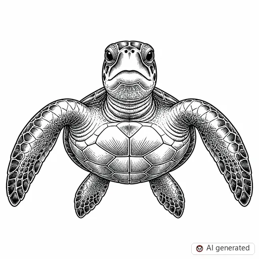 Turtle tattoo design in Illustrative style