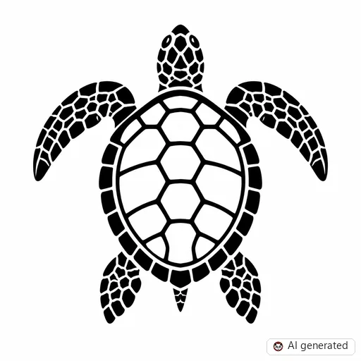 Schildkröte-Tattoo-Entwurf im Stil Negative Space
