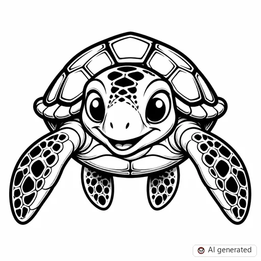 Turtle tattoo design in New School style