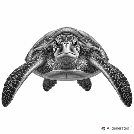 Turtle tattoo design in Realism style
