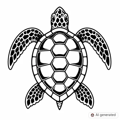 Turtle tattoo design in Traditional style