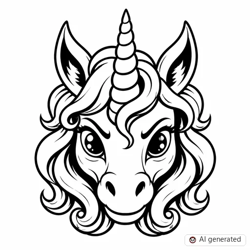 Unicorn tattoo design in New School style