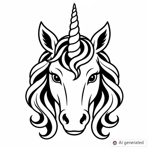 Unicorn tattoo design in Traditional style