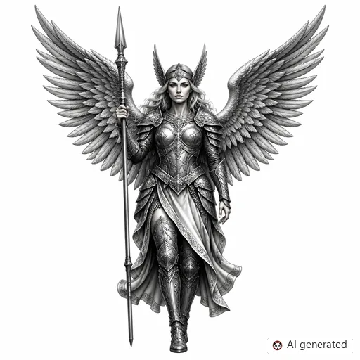 Valkyrie tattoo design in Realism style