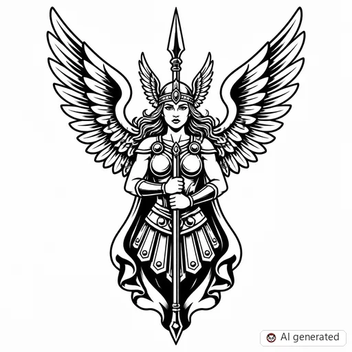 Valkyrie tattoo design in Traditional style