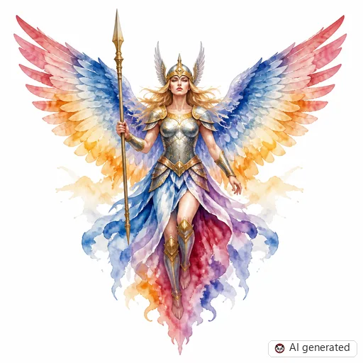Valkyrie tattoo design in Watercolor style