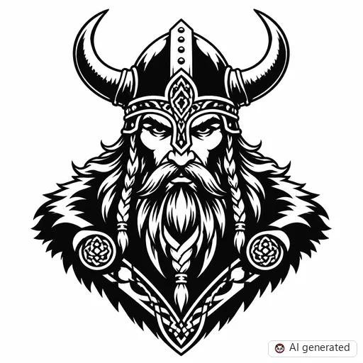 Viking tattoo design in Blackwork style