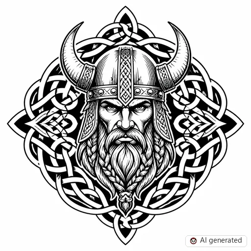 Disegno di tatuaggio Vichingo in stile Celtico