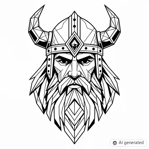 Viking tattoo design in Geometric style
