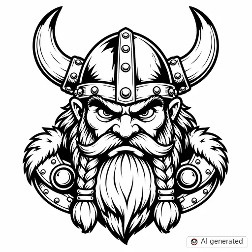 Viking tattoo design in New School style