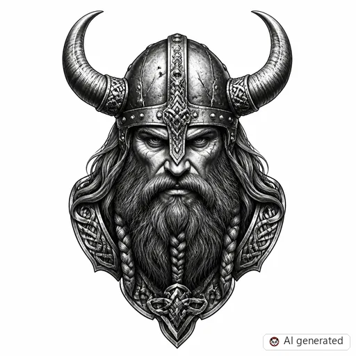Viking tattoo design in Realism style