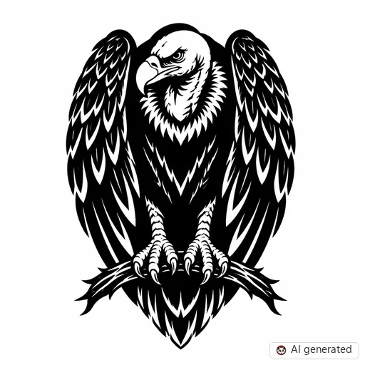Vulture tattoo design in Blackwork style