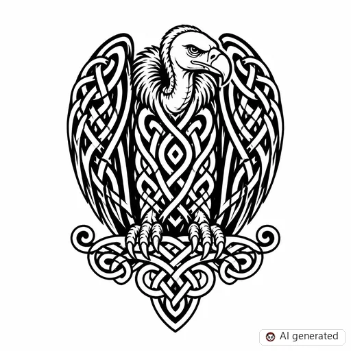 Disegno di tatuaggio Avvoltoio in stile Celtico