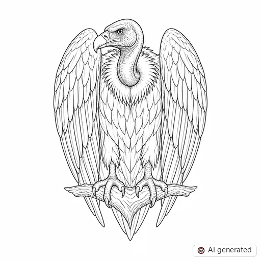 Vulture tattoo design in Fine-Line style