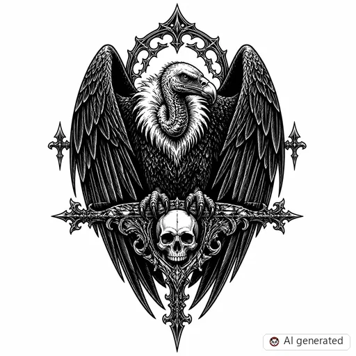 Disegno di tatuaggio Avvoltoio in stile Gothic