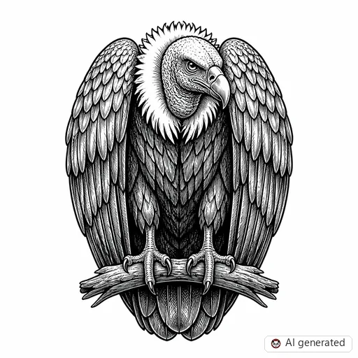 Vulture tattoo design in Illustrative style