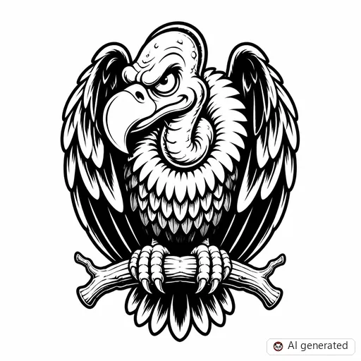 Vulture tattoo design in New School style