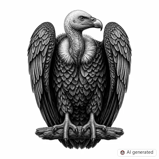 Vulture tattoo design in Realism style
