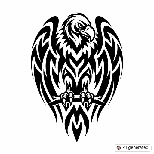 Vulture tattoo design in Tribal style