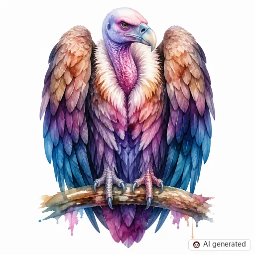 Vulture tattoo design in Watercolor style