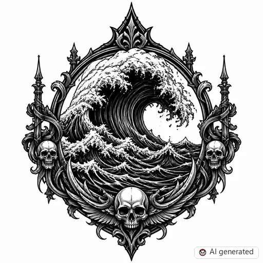 Disegno di tatuaggio Onda in stile Gothic