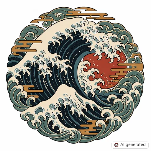Welle-Tattoo-Entwurf im Stil Japanisch (Irezumi)