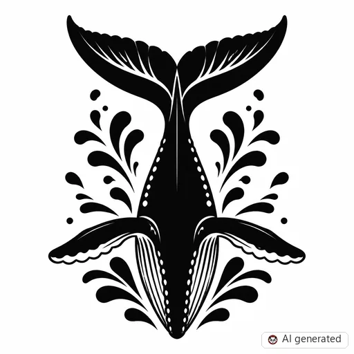 Whale tattoo design in Blackwork style
